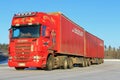 Red Scania R500 Semi Trailer Truck